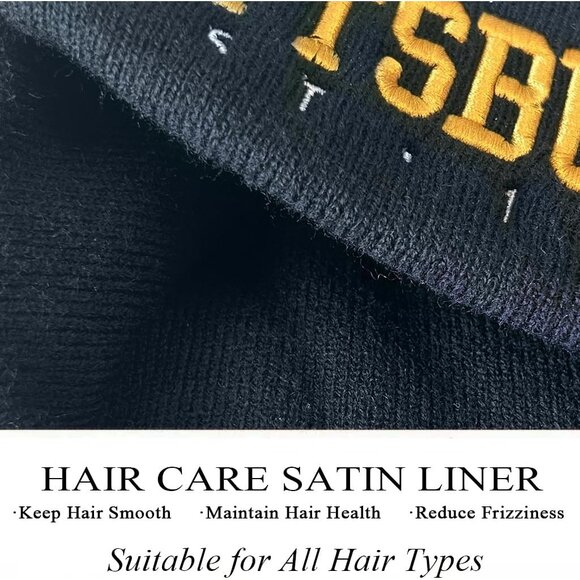 Women's Black & Yellow Soft Knit Winter Hat For Cold Weather Beanie Toque Hat - Picture 4 of 6